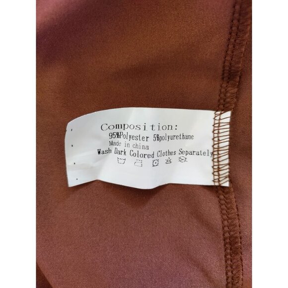 Brown Asymmetrical Midi Dress with Ruched Detail, One Shoulder, Size XL - Picture 4 of 9